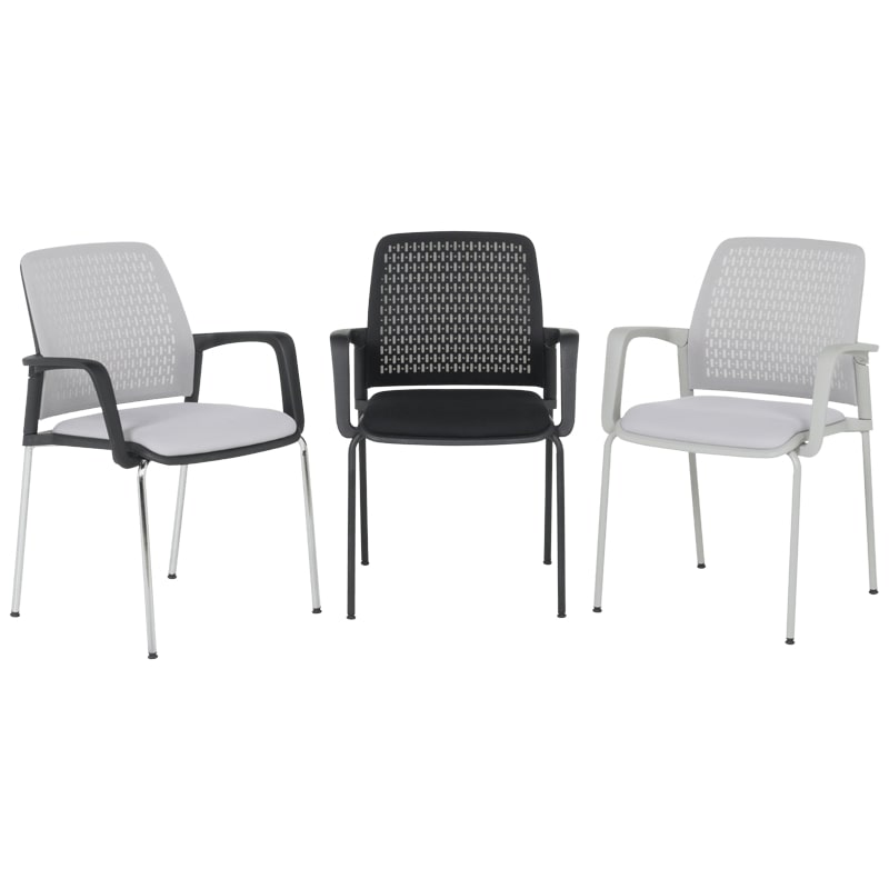 Посетителски стол Carmen 1138 G сива рамка-сив